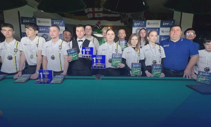 УКРАЇНСЬКІ БІЛЬЯРДИСТИ - СЕРЕД НАЙКРАЩИХ НА ЮНАЦЬКОМУ ЄВРО