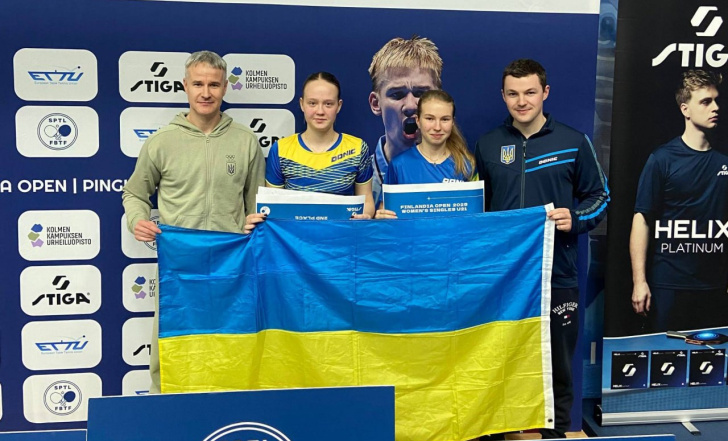 УКРАЇНКИ - НА ПОДІУМІ МОЛОДІЖНОГО ТУРНІРУ З НАСТІЛЬНОГО ТЕНІСУ У ФІНЛЯНДІЇ